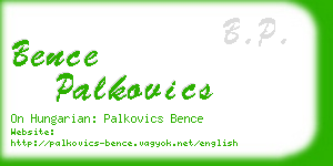 bence palkovics business card